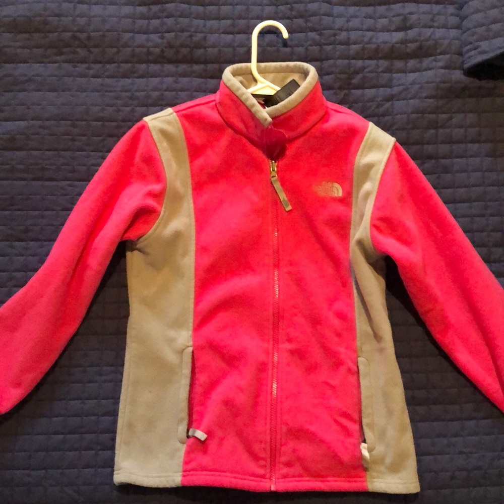 north face women’s pink small fleece jacket